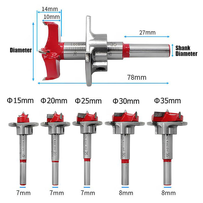 Levoite™ Forstner Drill Bit Set for Cabinet Hinges