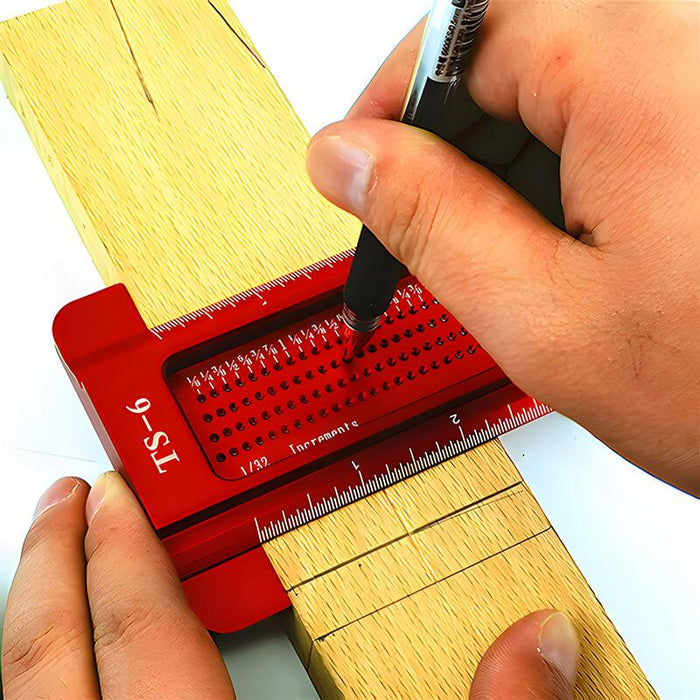 Woodworkging Pocket T-Square Mini Woodworking T-Square Ruler with Scribing Guides