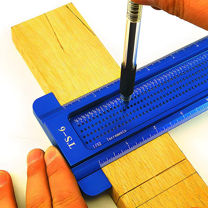 Woodworkging Pocket T-Square Mini Woodworking T-Square Ruler with Scribing Guides