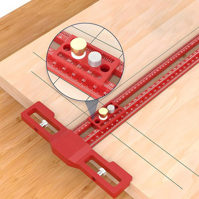 Levoite™ Multi-Functional Woodworking T-Square Drilling Positioning Ruler