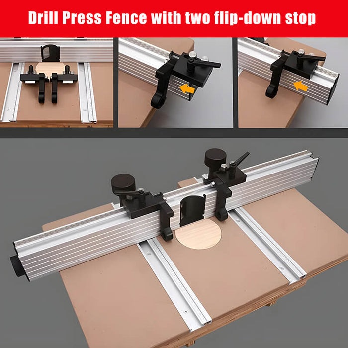 Levoite Drill Press Fence with Dust Collection