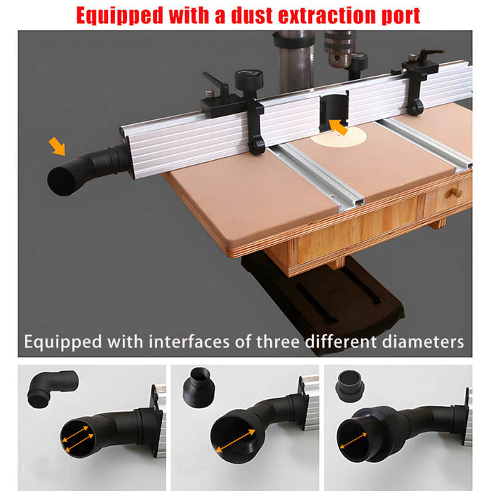 Levoite Drill Press Fence with Dust Collection