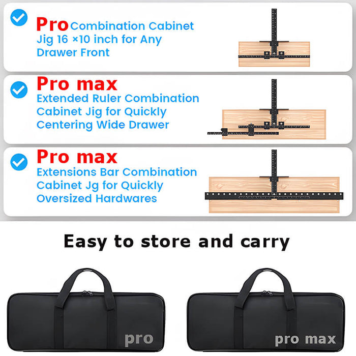 Levoite™ Pro Cabinet Hardware Jig Adjustable Drill Guide