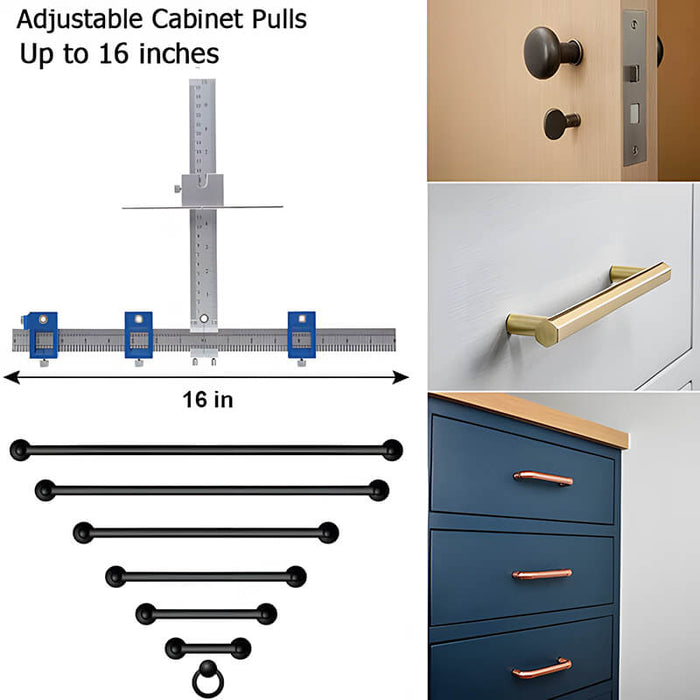 Levoite Cabinet Hardware Jig for Installation of Handles and Knobs on Doors and Drawer Fronts