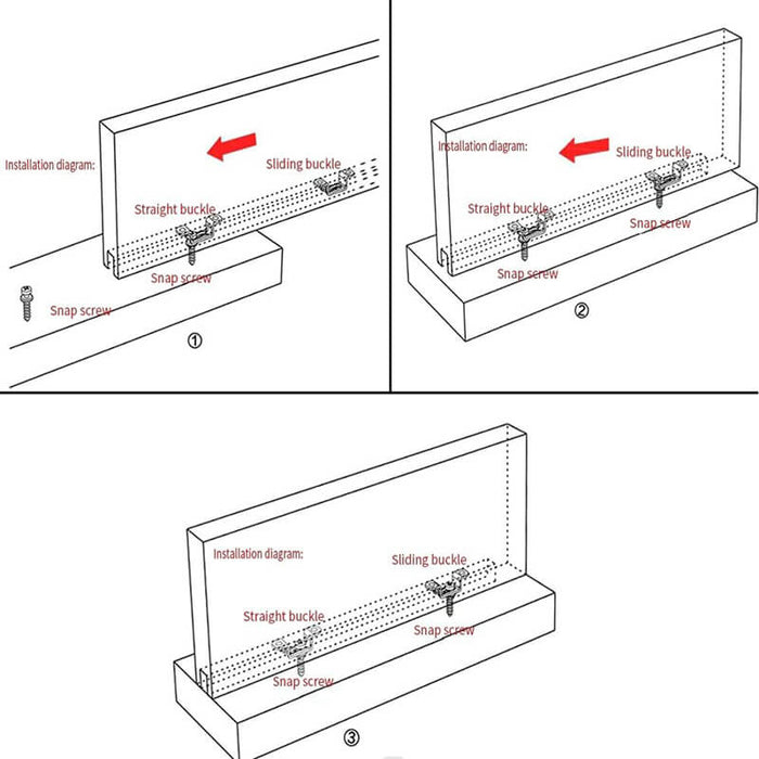 Invisible Screws Connector Fasteners Bracket with Snap-on Screw