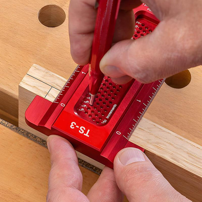 Woodworkging Pocket T-Square Mini Woodworking T-Square Ruler with Scribing Guides