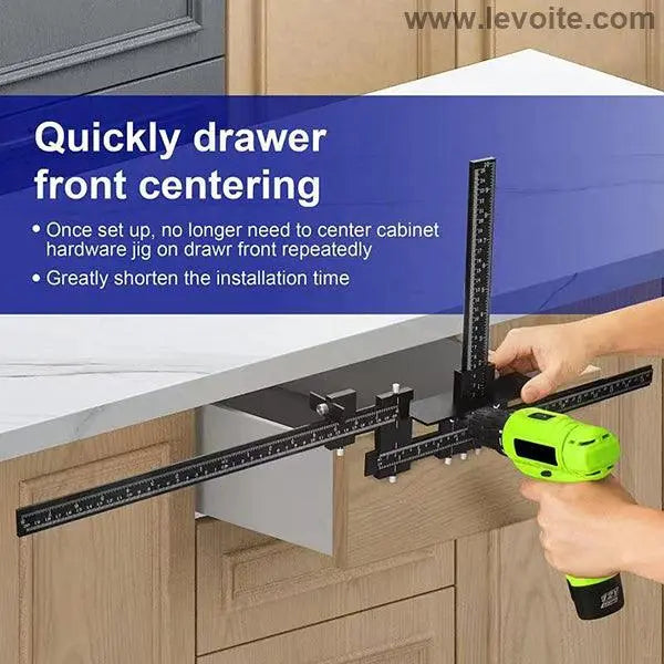 Levoite™ Pro Cabinet Hardware Jig Adjustable Drill Guide levoite