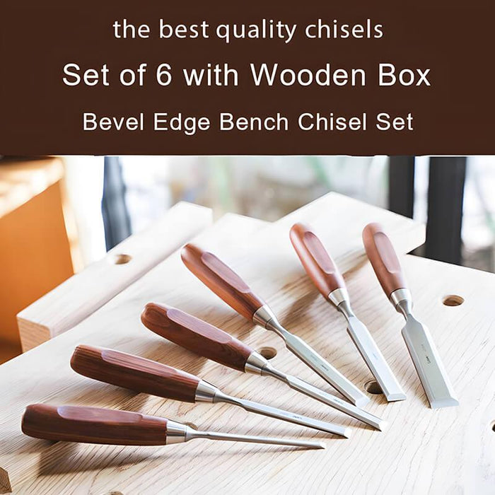 Luban Bench Chisel Set 6PC - The Best Quality Chisels for Woodworking