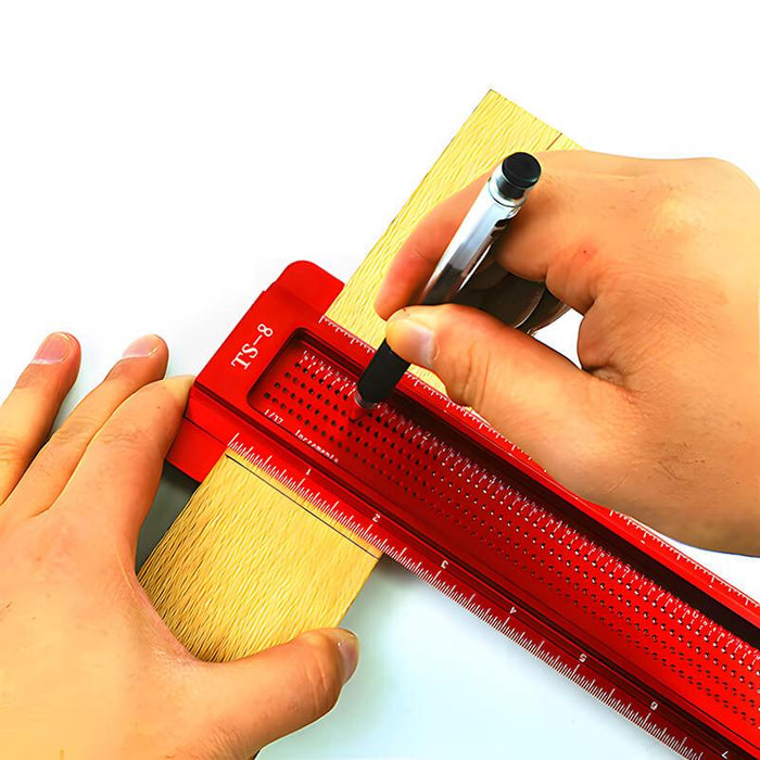 Woodworkging Pocket T-Square Mini Woodworking T-Square Ruler with Scribing Guides