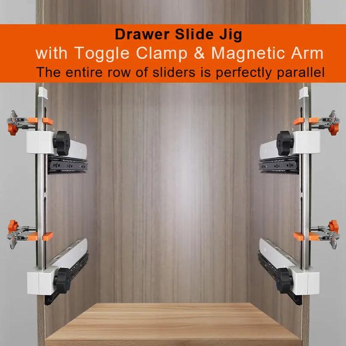 Universal Drawer Slide Jig with Toggle Clamp & Magnetic Arm