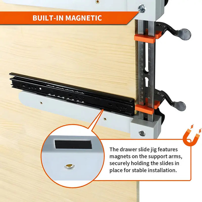 Universal Drawer Slide Jig with Toggle Clamp & Magnetic Arm