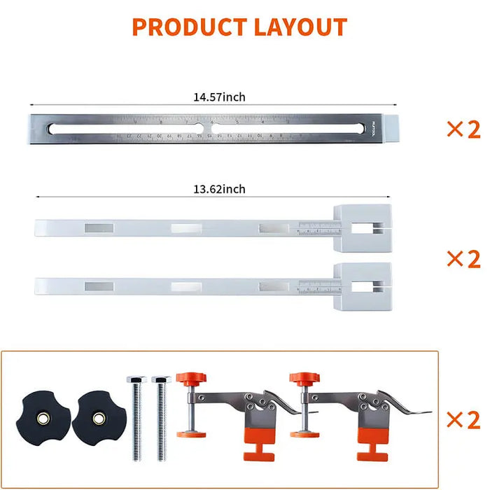 Universal Drawer Slide Jig with Toggle Clamp & Magnetic Arm