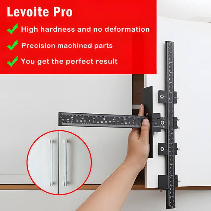 Levoite™ Pro Cabinet Hardware Jig Template Adjustable Drill Guide