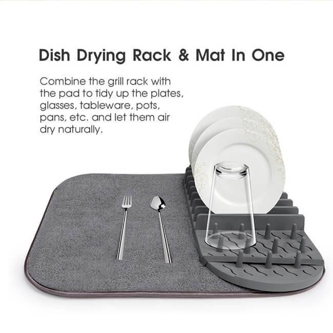 Dish Drying Rack and Mats For Kitchen Countertop levoite